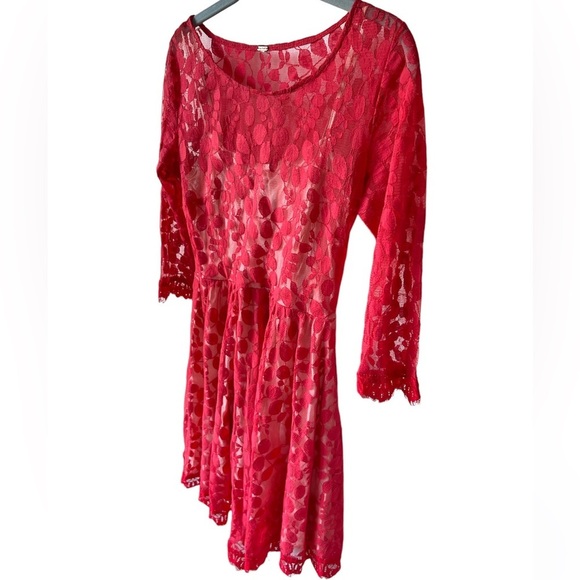 SOLD Free People Floral Mesh Lace Dress - Picture 5 of 12